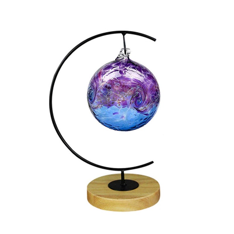 YY YEARCHY Ornament Display Metal Terrarium Air Plant Stand Flower Pot Holder Iron Pothook Stand for Hanging Glass Globe Ball (G round wood) - Image 4